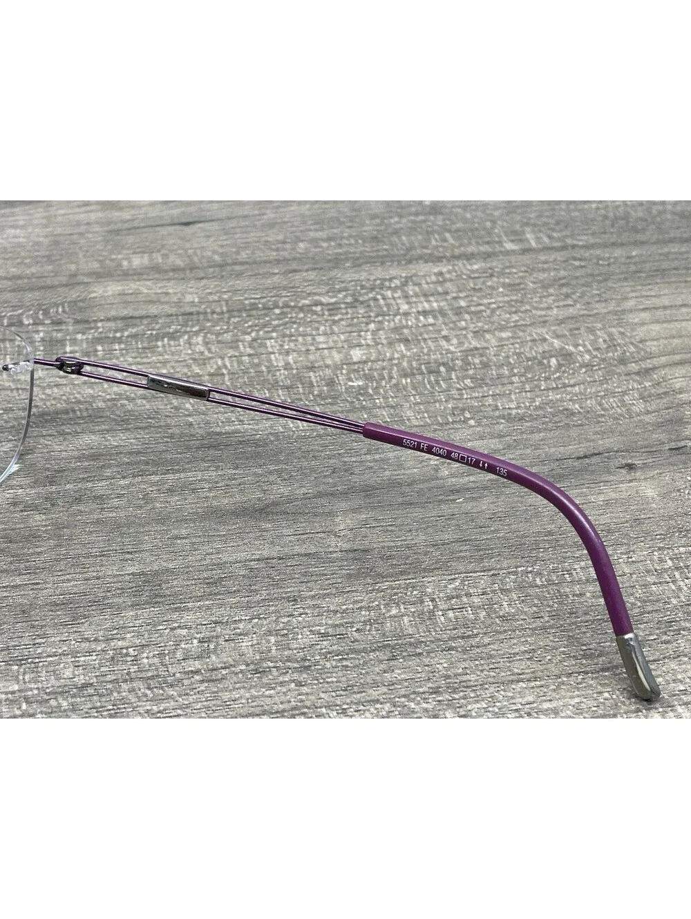SILHOUETTE 5521 FE 4040 Purple Oval Rimless Eyeglasses 48[]17-135 FRAMES ONLY